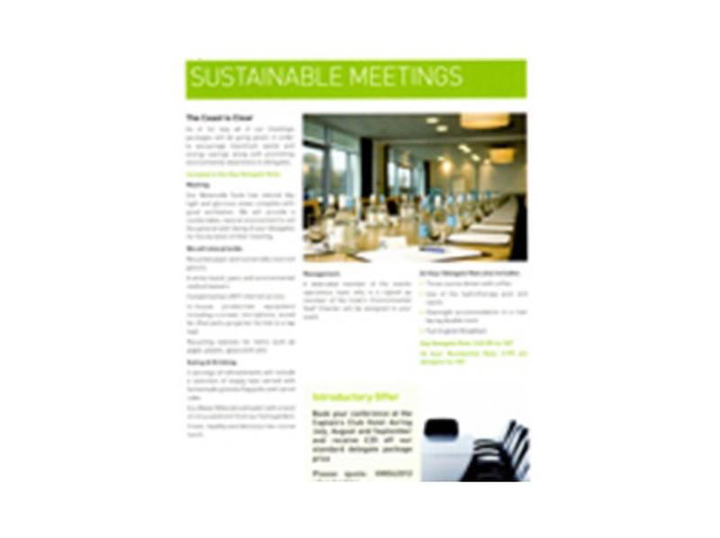 The Captain’s Club Hotel:  ‘Sustainable Meetings’ 